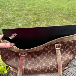 Gucci Brown Monogram Tote Bag